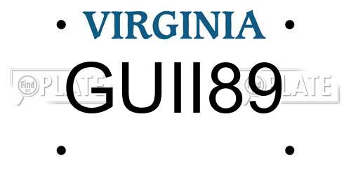 GUII89 Virginia License Plate