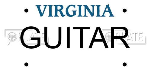GUITAR Virginia License Plate