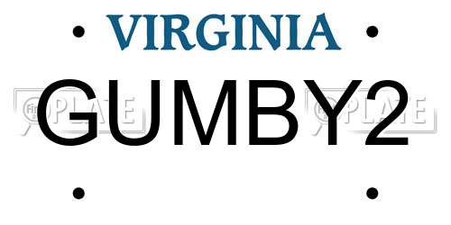 GUMBY2 Virginia License Plate