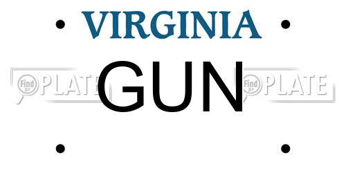 GUN Virginia License Plate