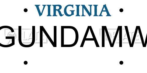 GUNDAMW Virginia License Plate