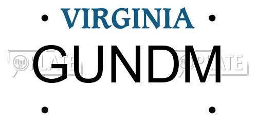 GUNDM Virginia License Plate