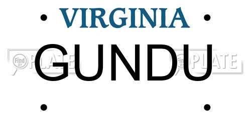 GUNDU Virginia License Plate
