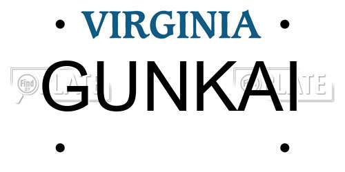 GUNKAI Virginia License Plate