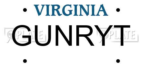 GUNRYT Virginia License Plate