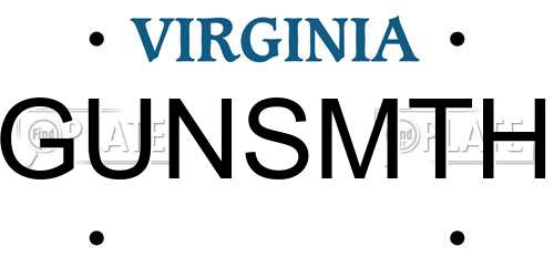 GUNSMTH Virginia License Plate