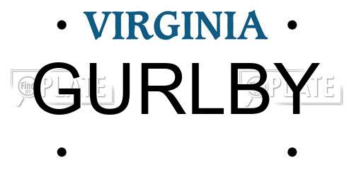 GURLBY Virginia License Plate