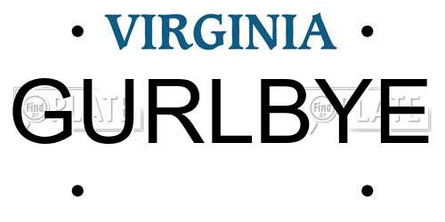 GURLBYE Virginia License Plate