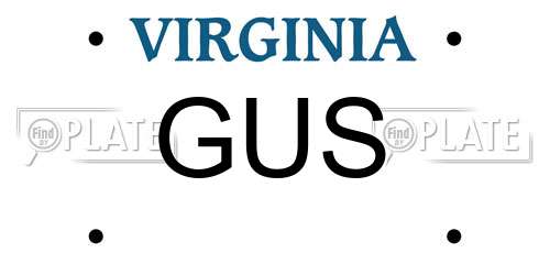GUS Virginia License Plate