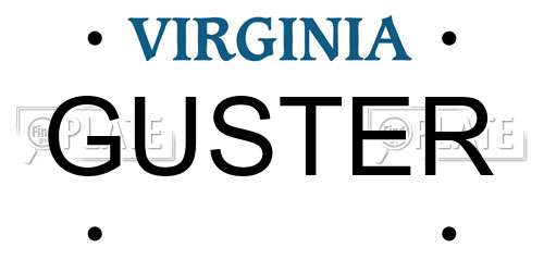 GUSTER Virginia License Plate