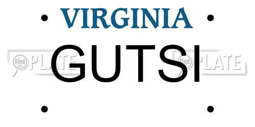 GUTSI Virginia License Plate