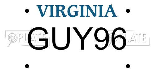 GUY96 Virginia License Plate