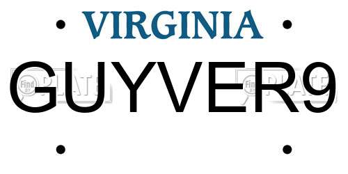 GUYVER9 Virginia License Plate