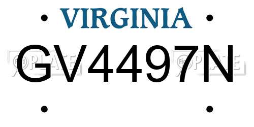 GV4497N Virginia License Plate