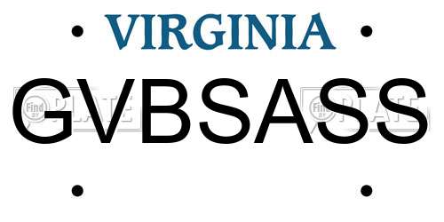 GVBSASS Virginia License Plate