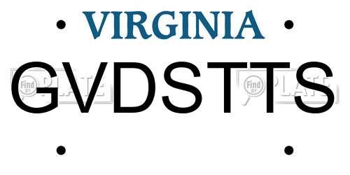 GVDSTTS Virginia License Plate