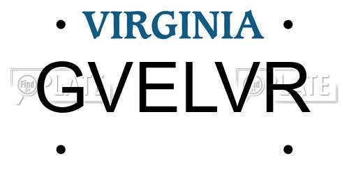 GVELVR Virginia License Plate
