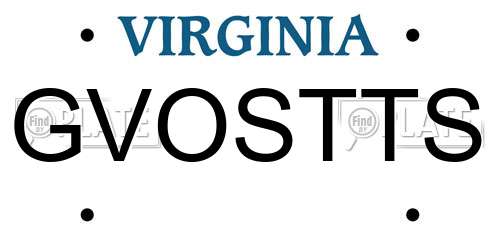 GVOSTTS Virginia License Plate