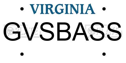 GVSBASS Virginia License Plate