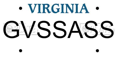 GVSSASS Virginia License Plate