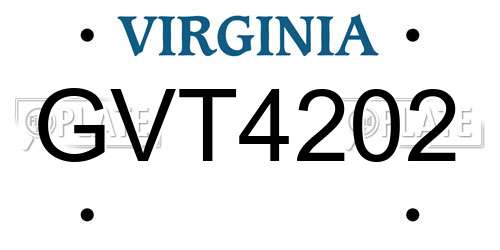 GVT4202 Virginia License Plate