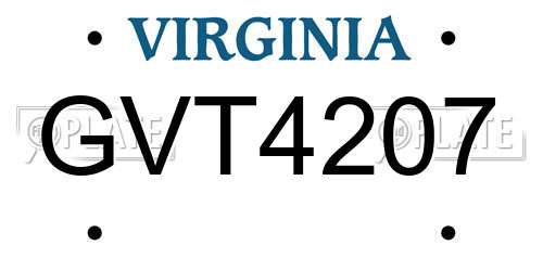 GVT4207 Virginia License Plate