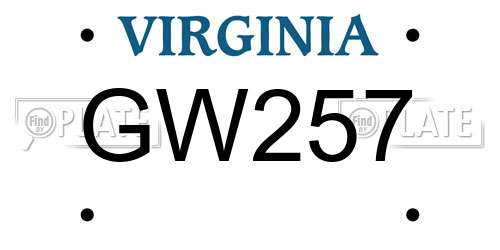 GW257 Virginia License Plate