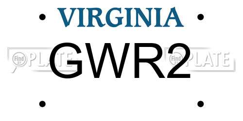 GWR2 Virginia License Plate