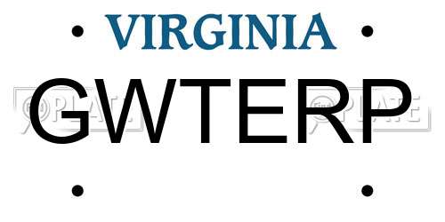 GWTERP Virginia License Plate