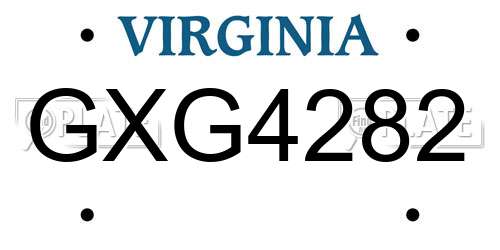 GXG4282 Virginia License Plate