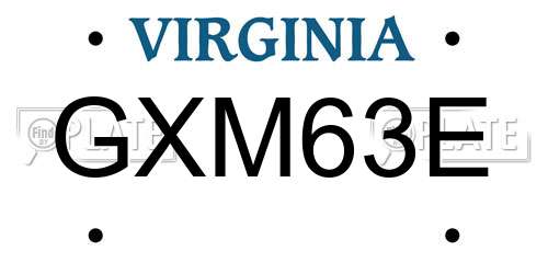 GXM63E Virginia License Plate