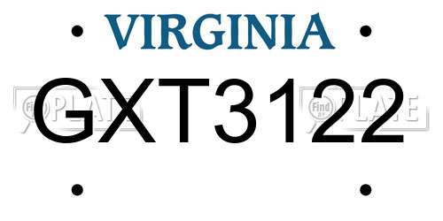 GXT3122 Virginia License Plate