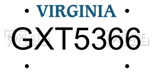 GXT5366 Virginia License Plate