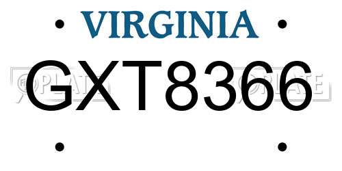 GXT8366 Virginia License Plate