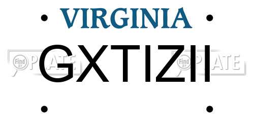 GXTIZII Virginia License Plate