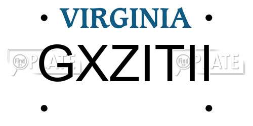 GXZITII Virginia License Plate