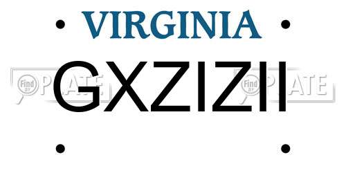 GXZIZII Virginia License Plate