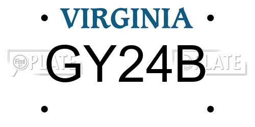 GY24B Virginia License Plate