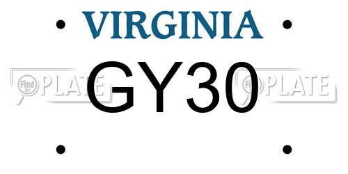 GY30 Virginia License Plate