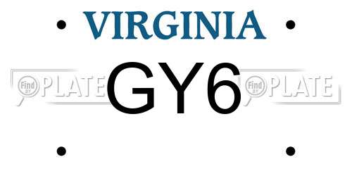 GY6 Virginia License Plate