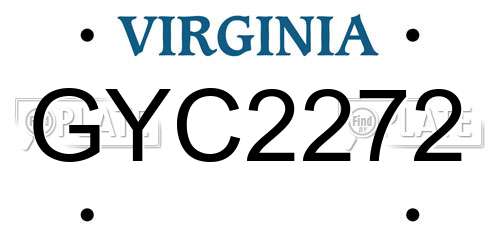GYC2272 Virginia License Plate