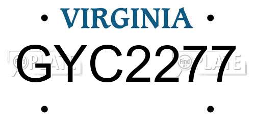 GYC2277 Virginia License Plate