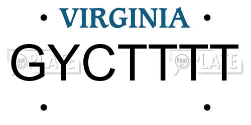 GYCTTTT Virginia License Plate