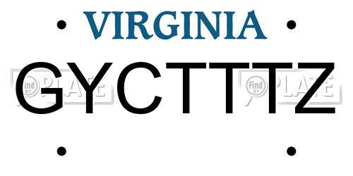 GYCTTTZ Virginia License Plate