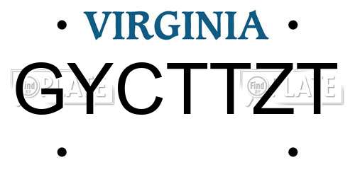 GYCTTZT Virginia License Plate