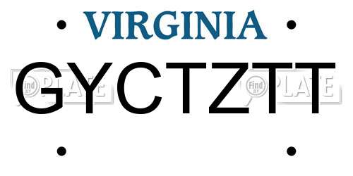 GYCTZTT Virginia License Plate