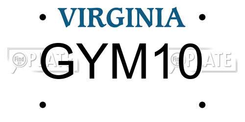 GYM10 Virginia License Plate