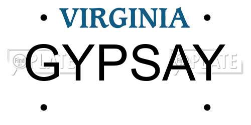 GYPSAY Virginia License Plate