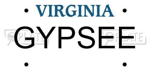 GYPSEE Virginia License Plate