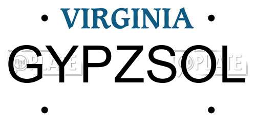 GYPZSOL Virginia License Plate